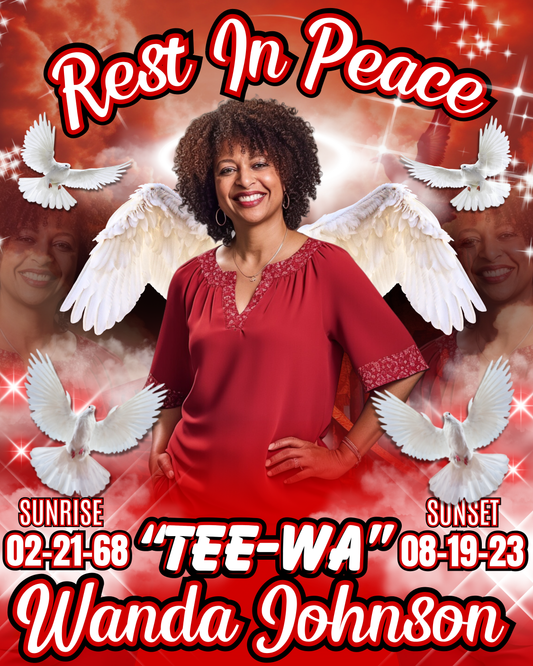 Single Red Memorial Editable Template