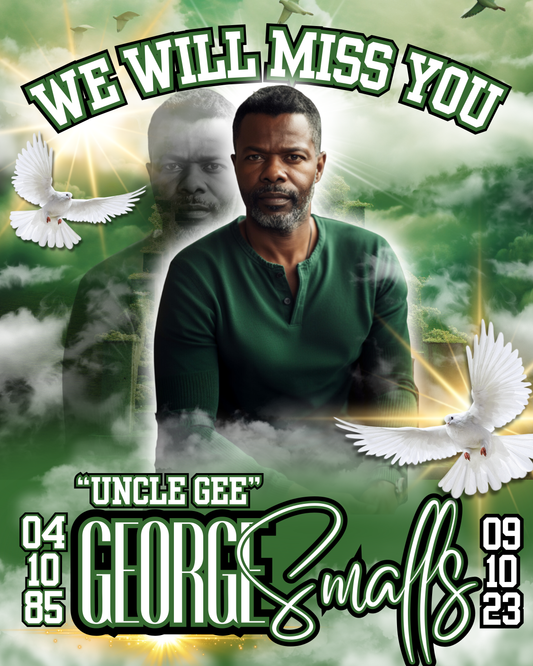 Single Green Memorial Editable Template