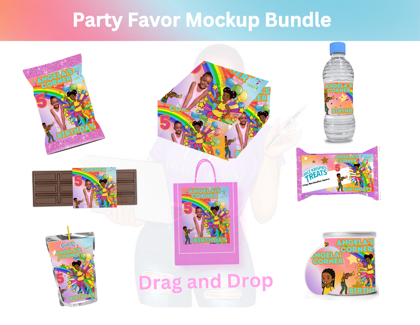 Gracie Corner Party Favor Bundles - Choose your Gracie (8 designs, Templates, Mockup and PLR/MRR)