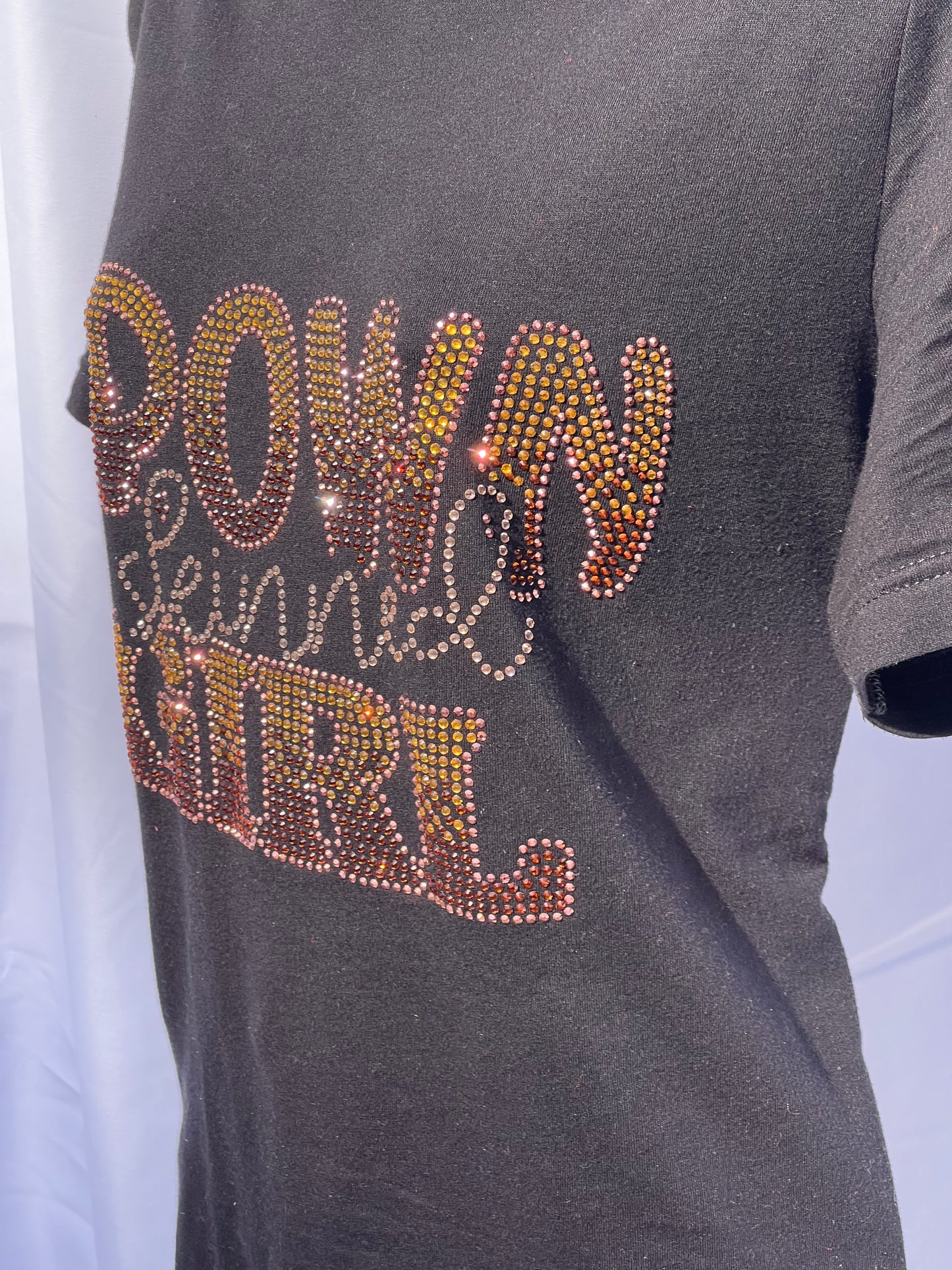 100% Brown Sugar and Brown Skinned Girl Rhinestone shirt