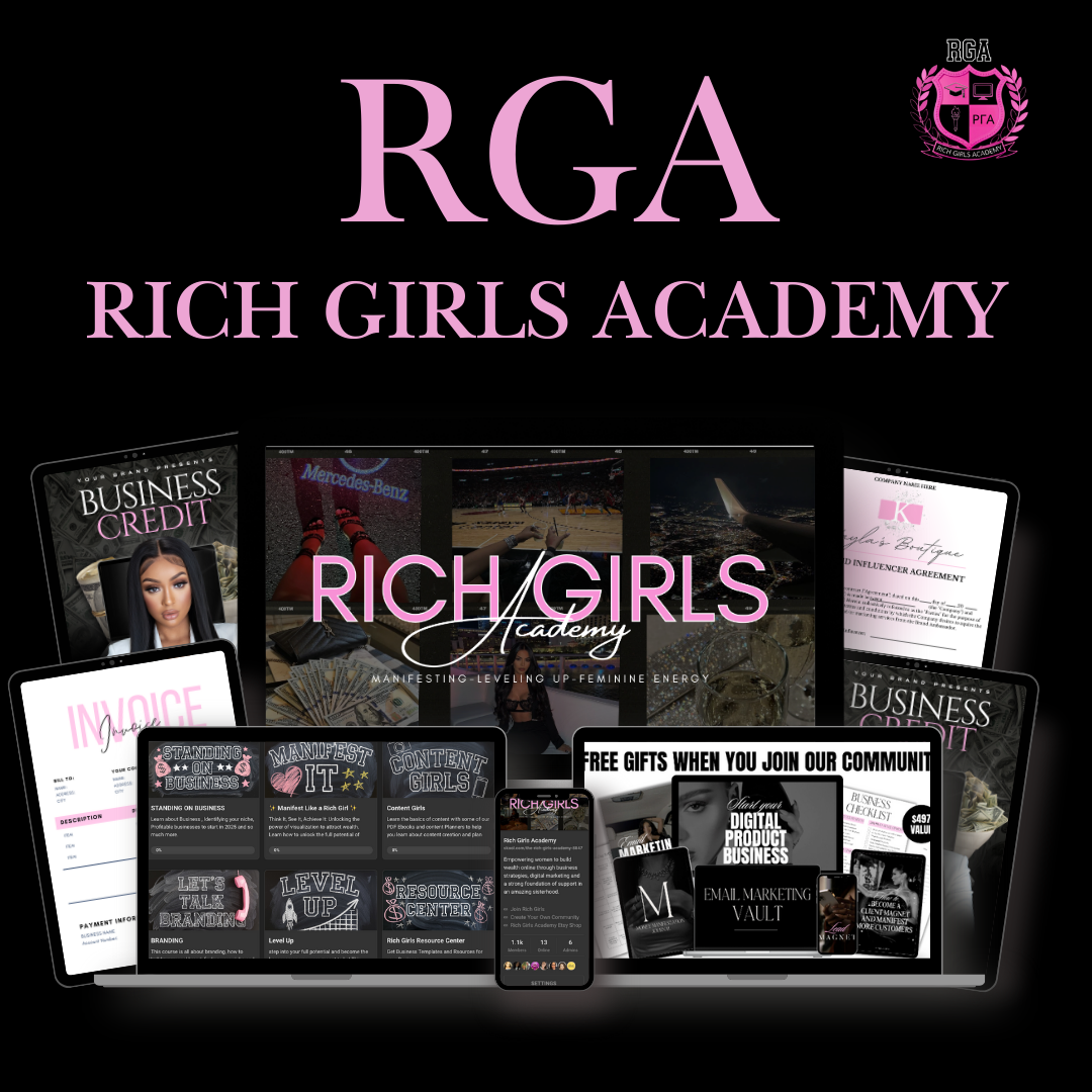 Rich Girls Academy MRR community Launch, Resell Rights Community | Business | Digital Marketing and Content Creation ,Lashes, Hair